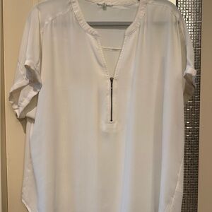 Maurices Ivory Zipper Blouse